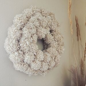 Anthropology Inspired, Cozy Cream Holiday Wreath